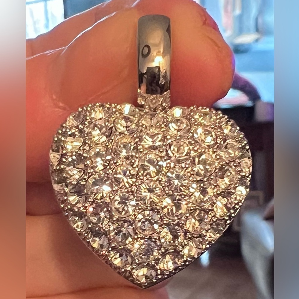 Nolan Miller Silver Heart Reversible Pendant